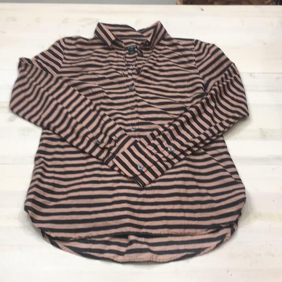 J. Crew striped 3/4 button up pullover career professional shirt sz XS - Picture 2 of 3